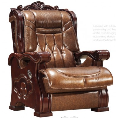 Leather folding armrest luxury wooden executive office chair GZH-SJ2003H