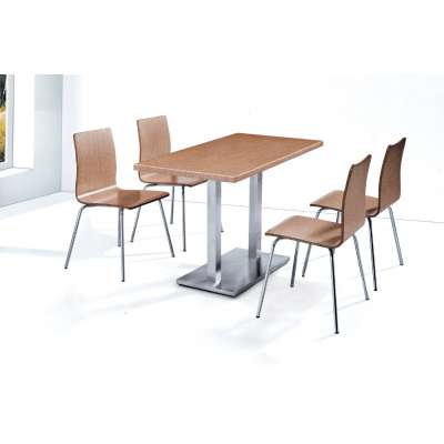 Restaurant small metal base mdf dining table for 2 person GZH-G724+T515