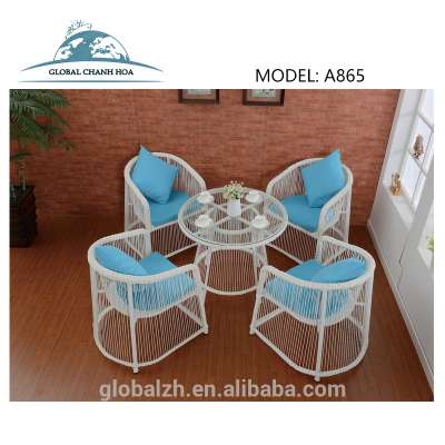 Cast Iron Modern Leisure Open Air Balcony Courtyard Chairs Tables Sofa Outdoor Furniture With Five Pieces